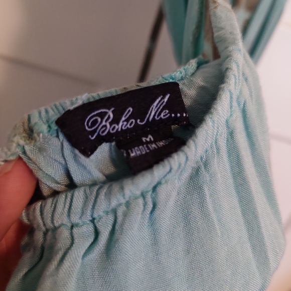 Boho Me Light Blue And Brown Tie-dye Dress - Medium - Picture 2 of 6